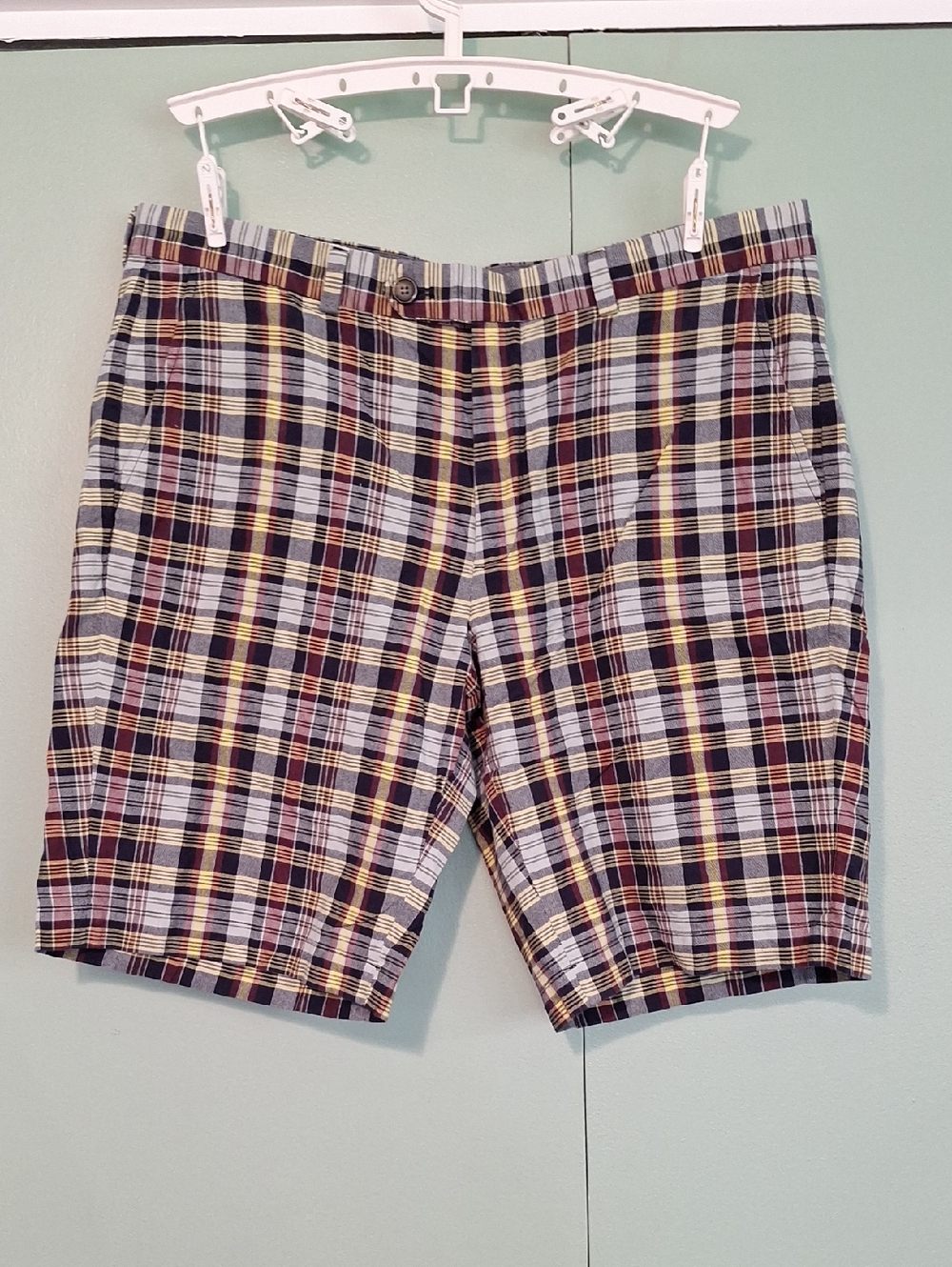 346 Brooks Brothers Colorful Plaid Dress Short 100% Cotton Size 38